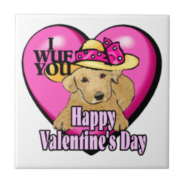 Labrador Retriever Valentinstag Fliese
