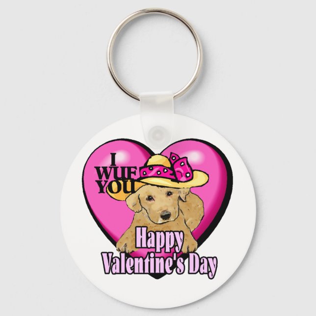 Labrador Retriever Valentinstag Geschenke Schlüsselanhänger (Vorderseite)