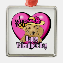 Labrador Retriever Valentinstag Ornament Aus Metall