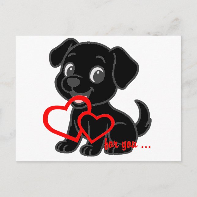 Labrador Retriever Valentinstag Postkarte (Vorderseite)