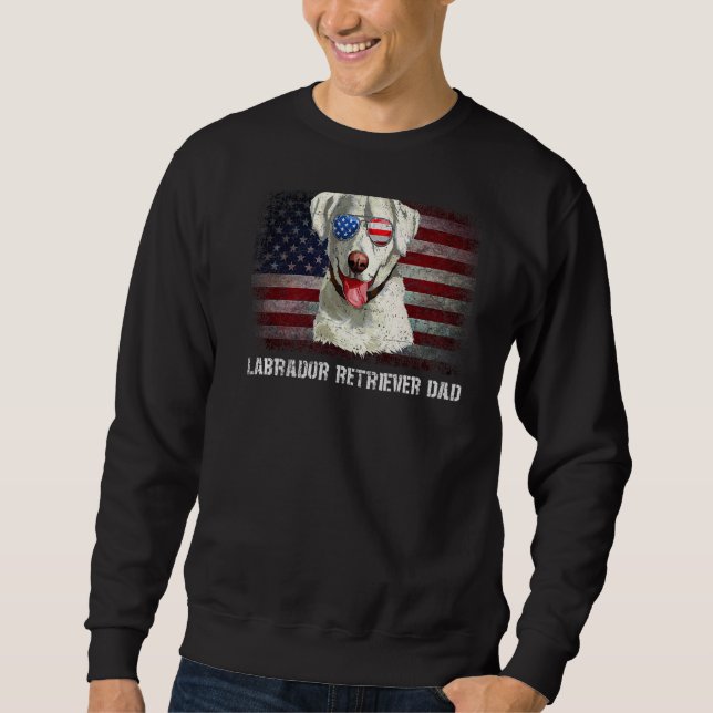 Labrador Retriever Vater American Dos US Flag 4. Sweatshirt (Vorderseite)