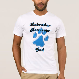 Labrador Retriever Vater Blue Pawprint T-Shirt