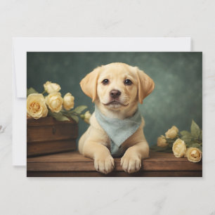 Labrador Retriever Vintage Süßes Hundeporträt Feiertagskarte