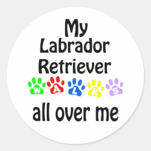 Labrador Retriever Walking Design Runder Aufkleber