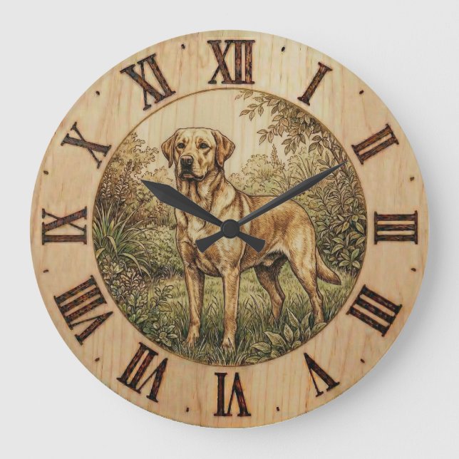  Labrador Retriever - Wall Clock  Große Wanduhr (Vorderseite)