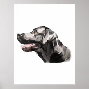 Labrador Retriever Wandkunst, Aquarellmalerei Poster