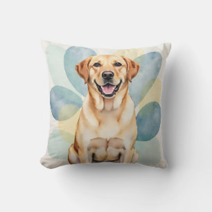Labrador Retriever Wasserfarbe Oval Schicht Kunst Kissen