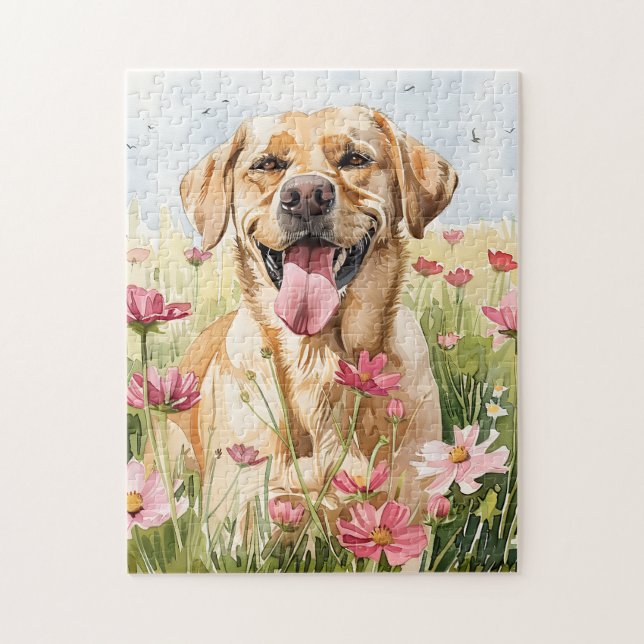 Labrador Retriever Wasserfarben-Puzzle Puzzle (Vertikal)