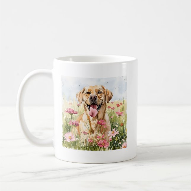 Labrador Retriever Wasserfarben-Tasse Kaffeetasse (Links)