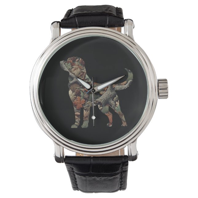 Labrador Retriever Watch, Camouflage Watch Men Armbanduhr (Vorderseite)