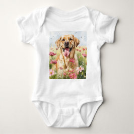 Labrador Retriever Watercolor Baby Bodysuit Strampler