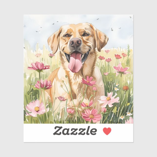 Labrador Retriever Watercolor Sticker (Blatt)