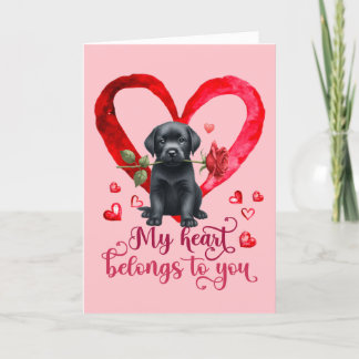 Labrador Retriever Watercolor Valentinstag Card Feiertagskarte