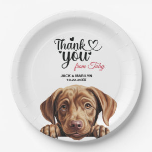 Labrador Retriever Wedding Vielen Dank Pappteller