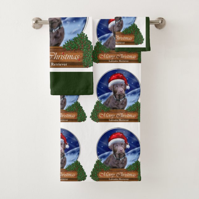 Labrador Retriever Weihnachten Badhandtuch Set (Insitu)