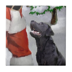 Labrador Retriever Weihnachten Fliese