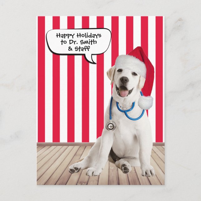 Labrador Retriever Weihnachten für Veterinär Postkarte (Vorderseite)