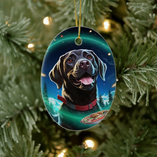 Labrador Retriever Weihnachten, Hangdekoration Keramik Ornament (Baum)