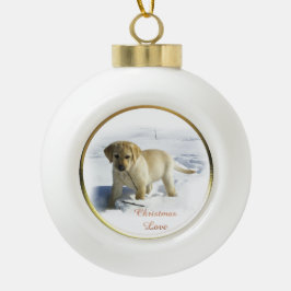 Labrador Retriever Weihnachten Keramik Kugel-Ornament