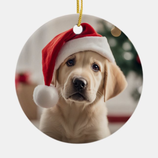 Labrador Retriever Weihnachten Keramik Ornament (Vorne)