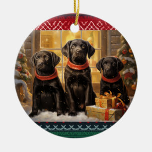 Labrador Retriever Weihnachten Keramik Ornament