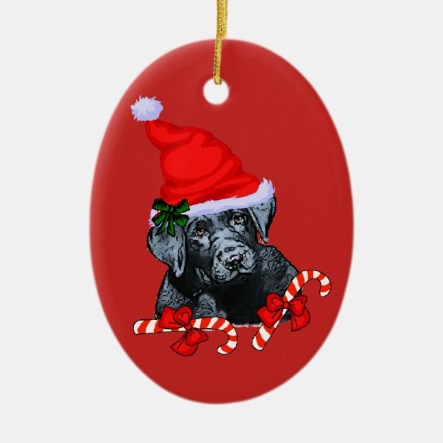 Labrador Retriever Weihnachten Keramik Ornament (Vorne)