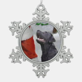 Labrador Retriever Weihnachten Schneeflocken Zinn-Ornament