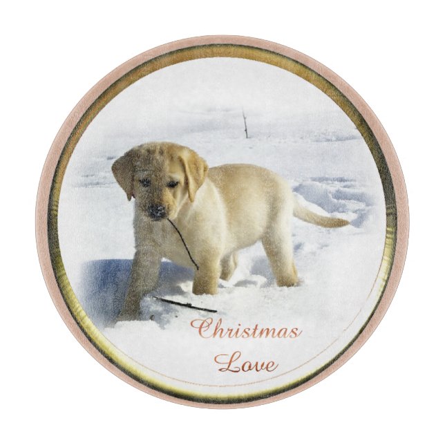Labrador Retriever Weihnachten Schneidebrett (Vorderseite)