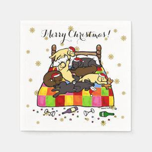 Labrador retriever-Weihnachtsabends-Servietten Serviette