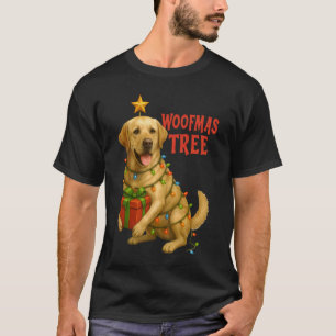 Labrador Retriever Weihnachtsbaum Lichter Woofmas T-Shirt