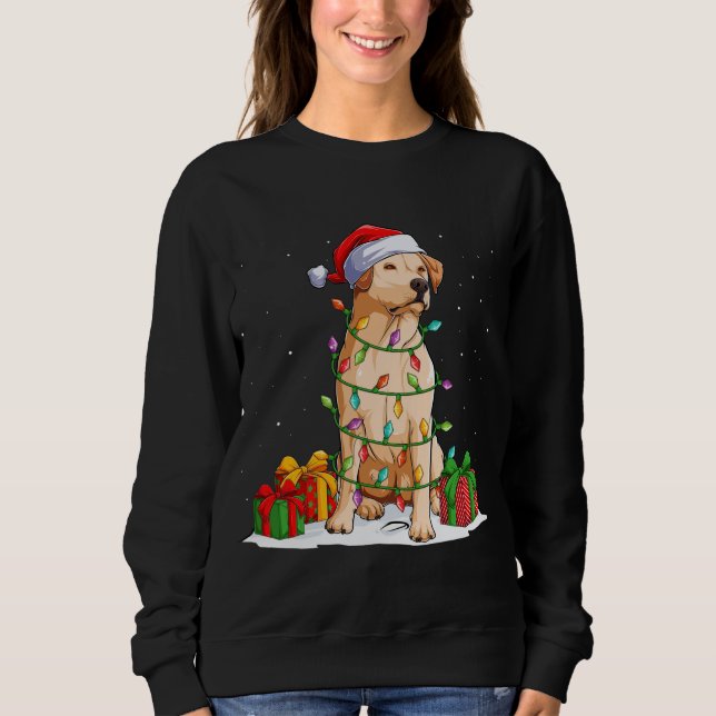 Labrador Retriever Weihnachtsbaum Lichter Xma Sweatshirt (Vorderseite)