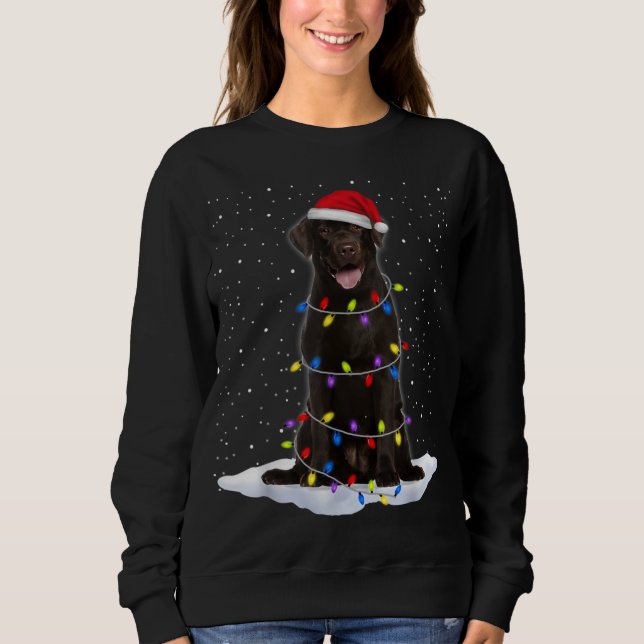 Labrador retriever Weihnachtsbaum Lights Xma Sweatshirt (Vorderseite)