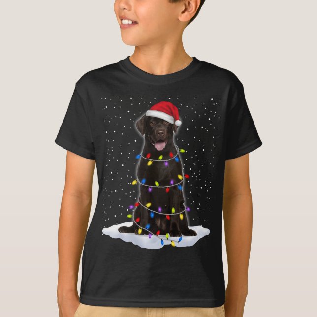 Labrador retriever Weihnachtsbaum Lights Xma T-Shirt (Vorderseite)