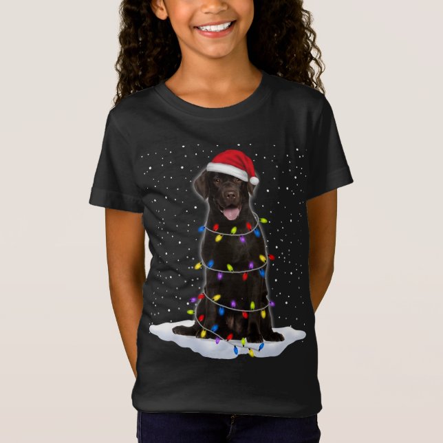 Labrador retriever Weihnachtsbaum Lights Xma T-Shirt (Vorderseite)