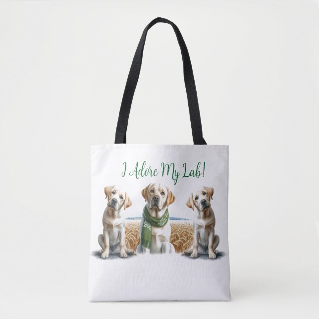 Labrador Retriever Weihnachtsfeier Tasche (Vorderseite)