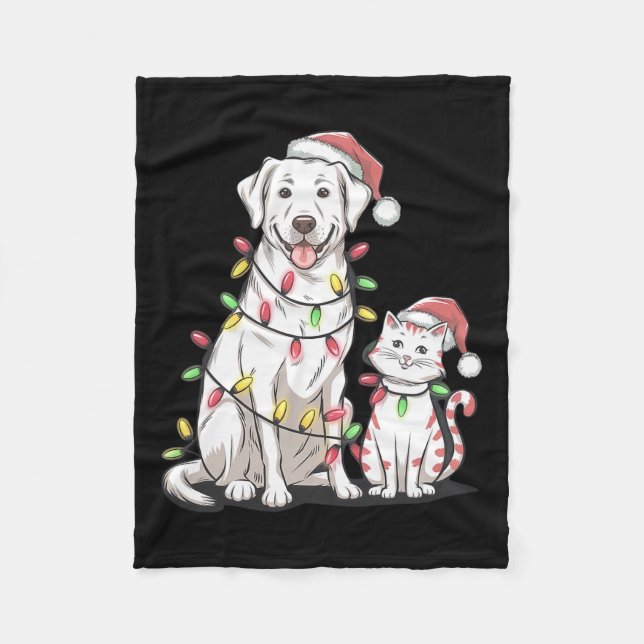 Labrador Retriever Weihnachtsfest Hundekatze Lover Fleecedecke (Vorderseite)