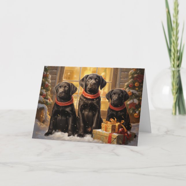 Labrador Retriever Weihnachtsgrüßkarte Dankeskarte (Vorderseite)