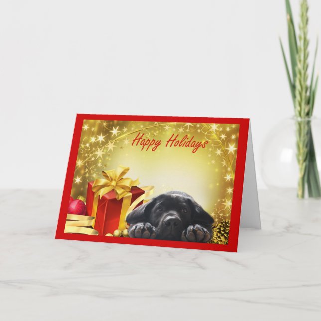 Labrador retriever-Weihnachtskarte Gift12 Feiertagskarte (Vorderseite)