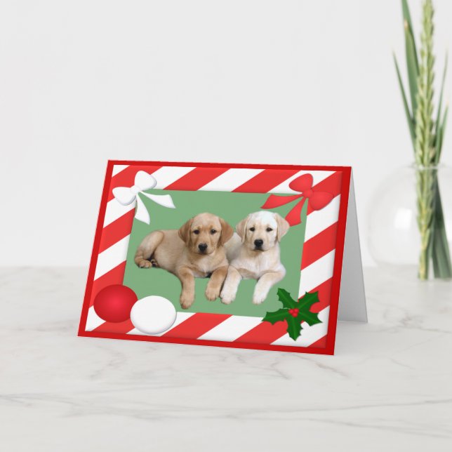 Labrador Retriever Weihnachtskarte Rahmen Feiertagskarte (Vorderseite)