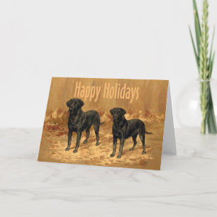 Labrador Retriever Weihnachtskarte Vintag Feiertagskarte