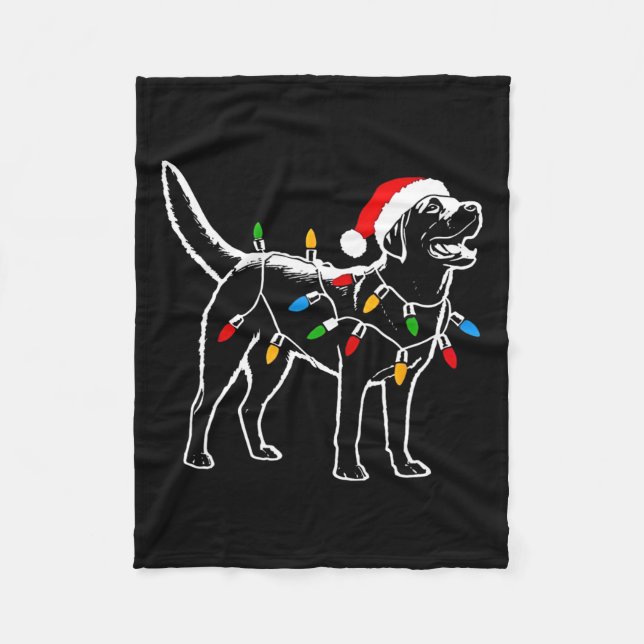 Labrador Retriever Weihnachtsmannmütze Weihnachten Fleecedecke (Vorderseite)