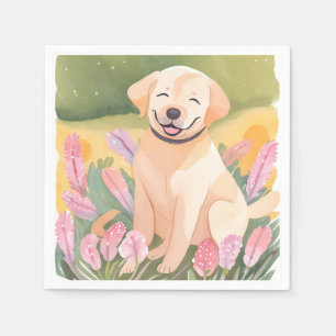 Labrador Retriever Welpe Lab Hund Süße Wasserfar Serviette