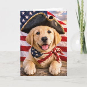 Labrador Retriever-Welpe mit Trikotenhut Karte