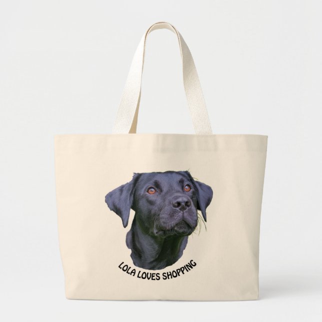 Labrador-Retriever-Welpe - wer Liebe-Einkauf Jumbo Stoffbeutel (Vorne)