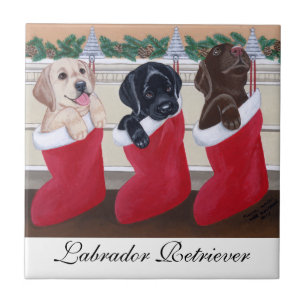 Labrador retriever-Welpen-Weihnachten Fliese