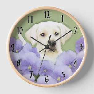 Labrador Retriever Welpenmalerei Originale Hundeku Uhr