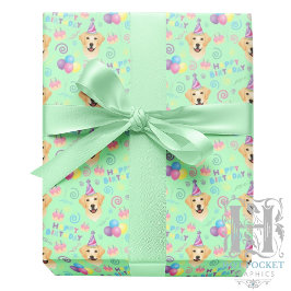 Labrador Retriever Wrapping Paper in Green Geschenkpapier