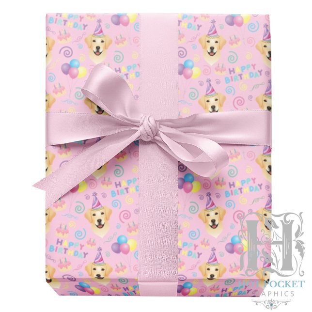 Labrador Retriever Wrapping Paper in Pink Geschenkpapier (Von Creator hochgeladen)