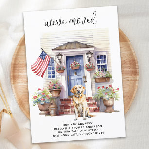 Labrador Retriever Yellow Dog Patriotic Pet Moving Ankündigung