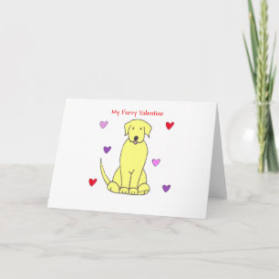 Labrador Retriever Yellow Furry Valentine Feiertagskarte